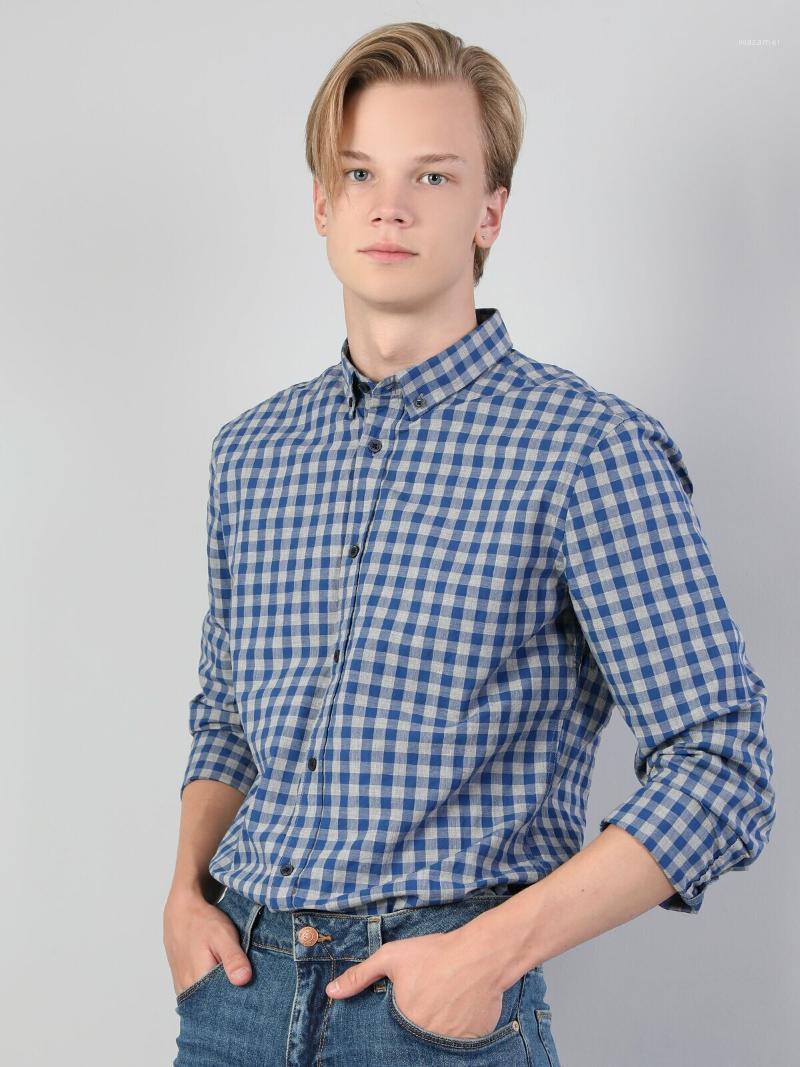 

Men Long Sleeve Shirt CL1044528 Men' Casual Shirts, Sax blue