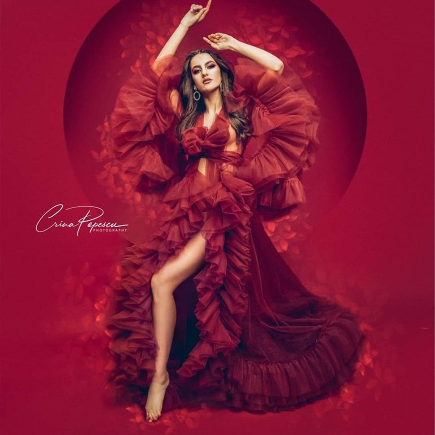 

Red Bow Prom Dresses Maternity Gowns For Photo Shoot Luxury Ruffles Women Maxi Dress for Photography Pregnancy Party Wear, Dark green