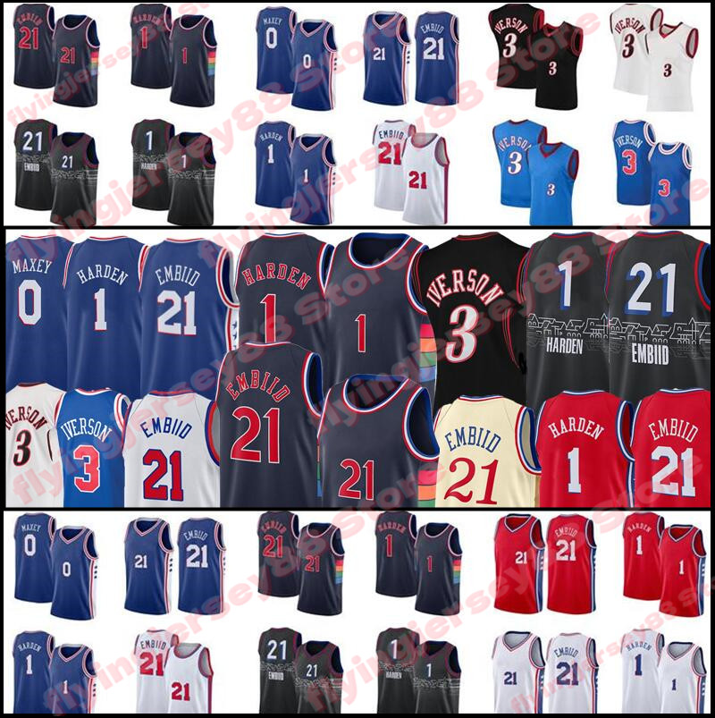 

1 James Harden Joel 21 Embiid Jersey Basketball Tyrese 0 Maxey Retro Allen 3 Iverson Julius 6 Erving 2022 Mens Jerseys