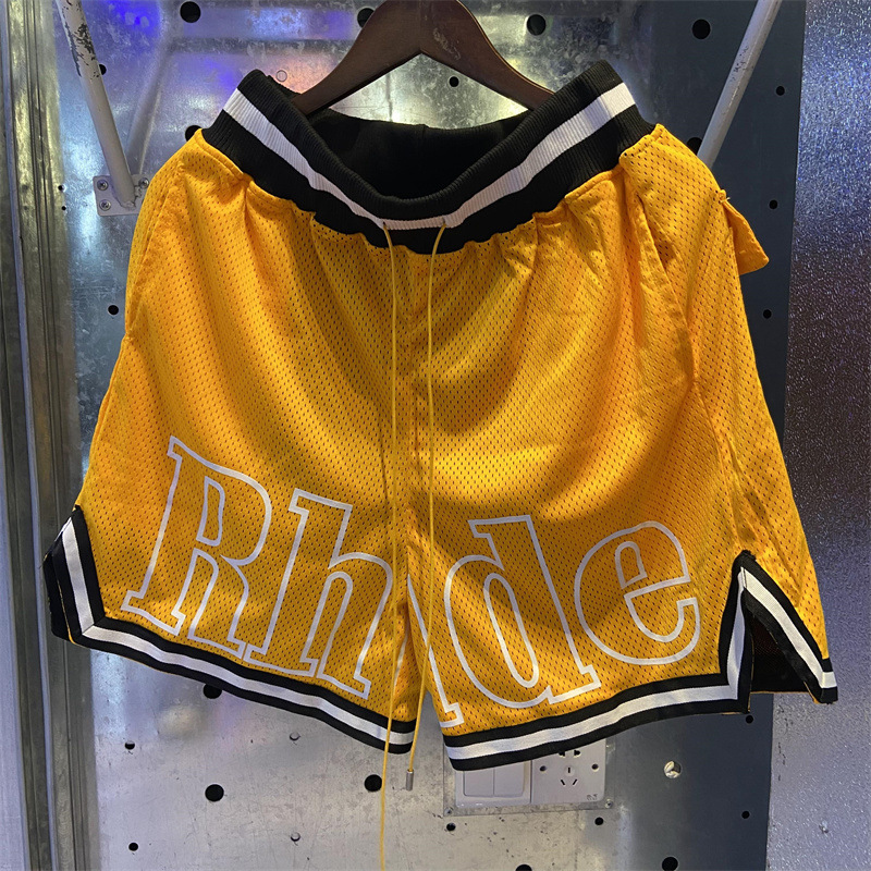 

Yellow 2022 Mesh Sportswear Casual High Street Shorts Jogging Pant