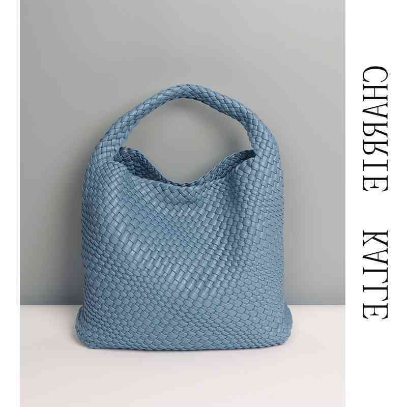 

Bottegav Venetas Cowhide Double-sided Hand Woven Tote Handbag Women's Fashion Bag, Black