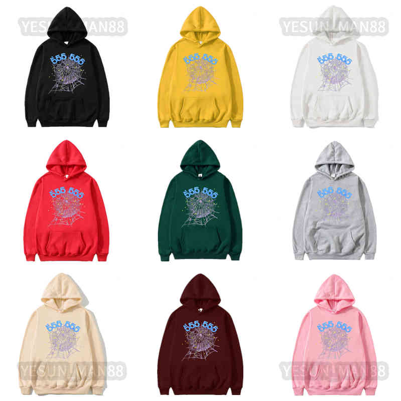 

Designer Kanyes Classic Wests Pullover Red Sp5der Young Thug 555555 Angel Hoodies Men High Quality Shoe Printing Spider Web Sweatshirts