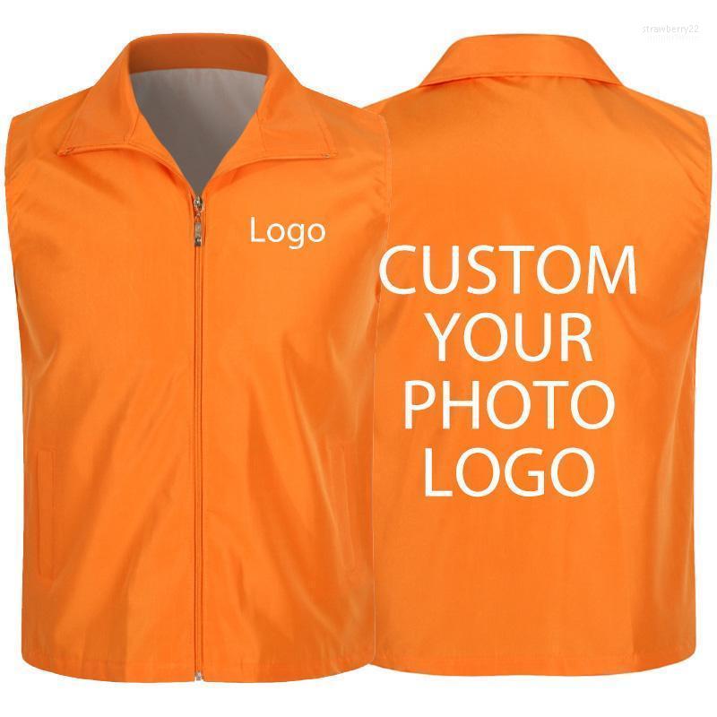 

Men's Vests Mens Spring Summer Sleeveless Waistcoat Custom Print Logo Campaign Vest Advertising Shirts Tops Unisex Clothing Volunteer Stra22, Black