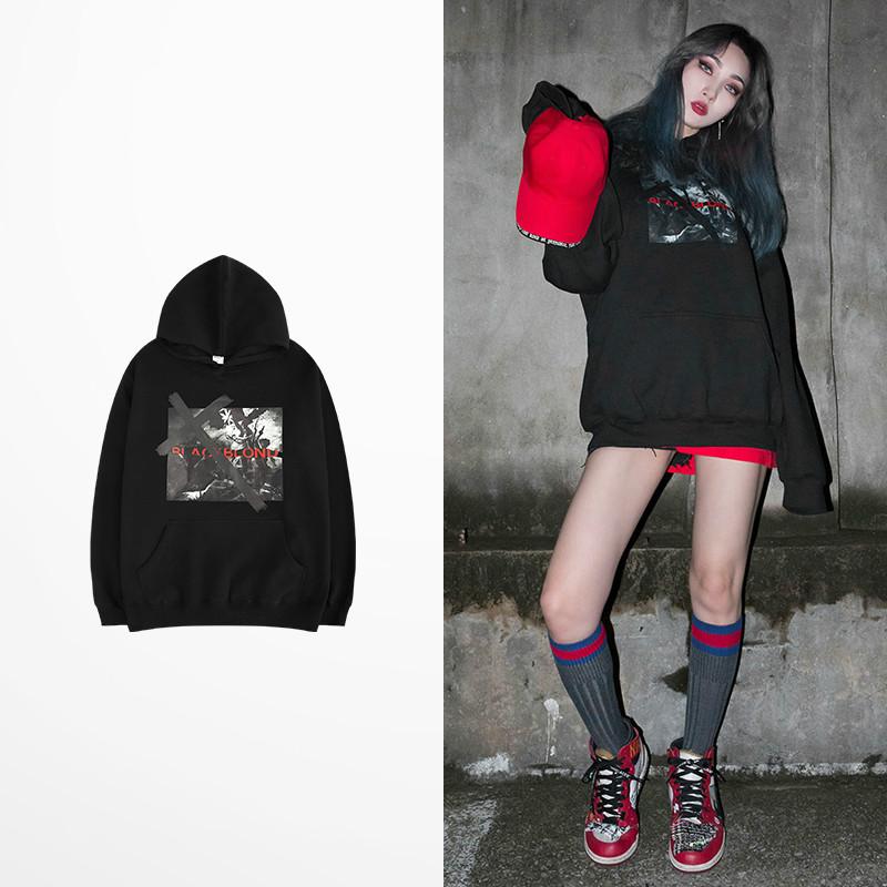 

Men' Hoodies & Sweatshirts Fashion High Street Men 2022 Quality Fleece Winter Warm For Couple Hip Hop Dark Souls KanyeMen, Black