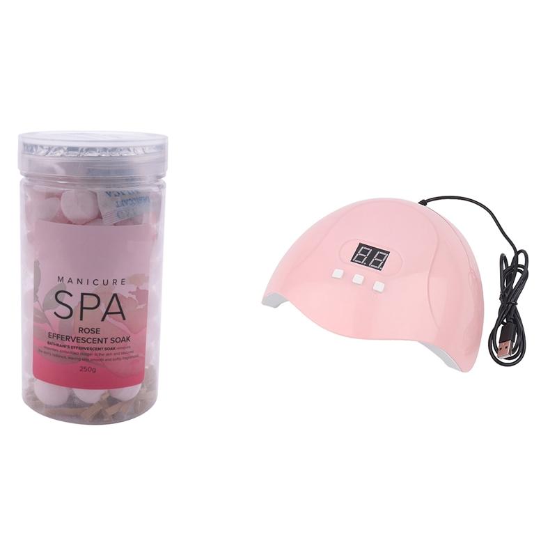 

Nail Dryers Manicure SPA Effervescent Soak Ball Remove Dead Skin Cuticles & 54W UV LED Lamp 18Pcs Leds Dryer, Black