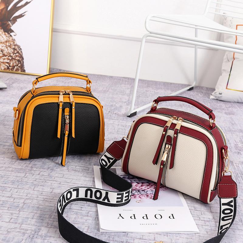 

Outdoor Bags Fashion Stitching Shoulder Bag Women PU Leather Handbag Luxury Crossbody Chains Square Lady Purse Sac Main, Bk