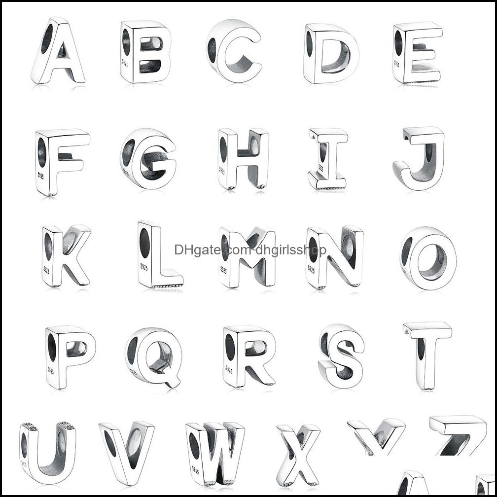 

Sier Loose Beads Jewelry Fit Original Pandora Charms Bracelet 925 Sterling Alphabet Letter A-Z Kralen Diy For M Dhg7J