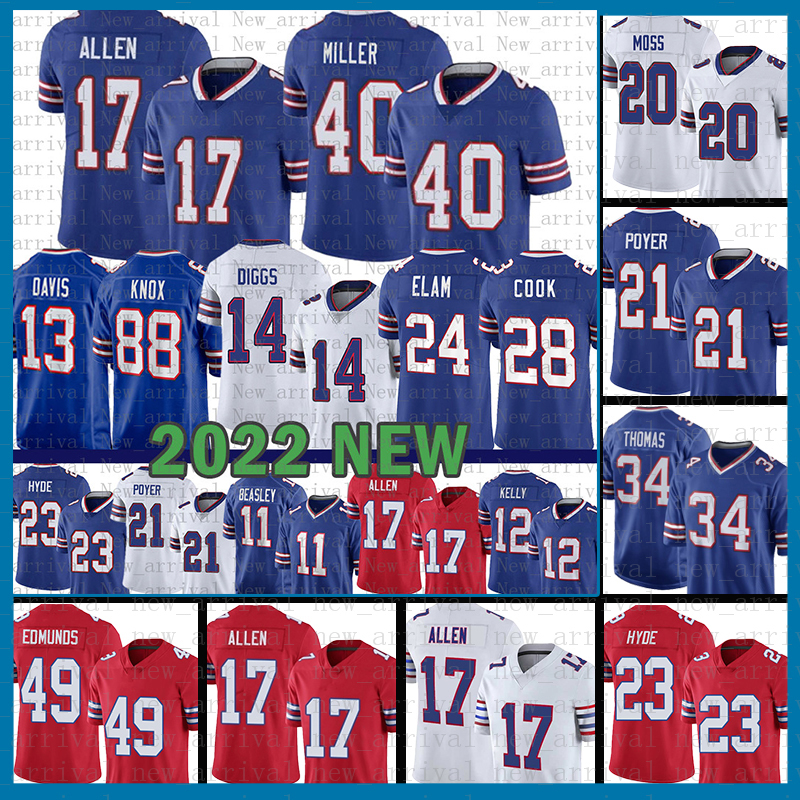

Custom Stefon Diggs Football Jersey 17 Josh Allen Von Miller Dawson Knox Gabriel Davis Spencer Brown Bruce Smith White Micah Hyde Kaiir Elam Poyer Tyler Bass, Women(size:s-xxl)be