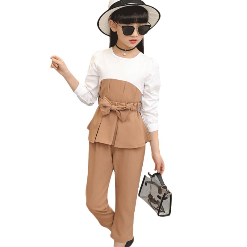

Clothing Sets Kids Outfits For Teenage Girls Long Sleeve Clothes School Shirts & Pants Suits Big Size Children SetsClothing, As picture