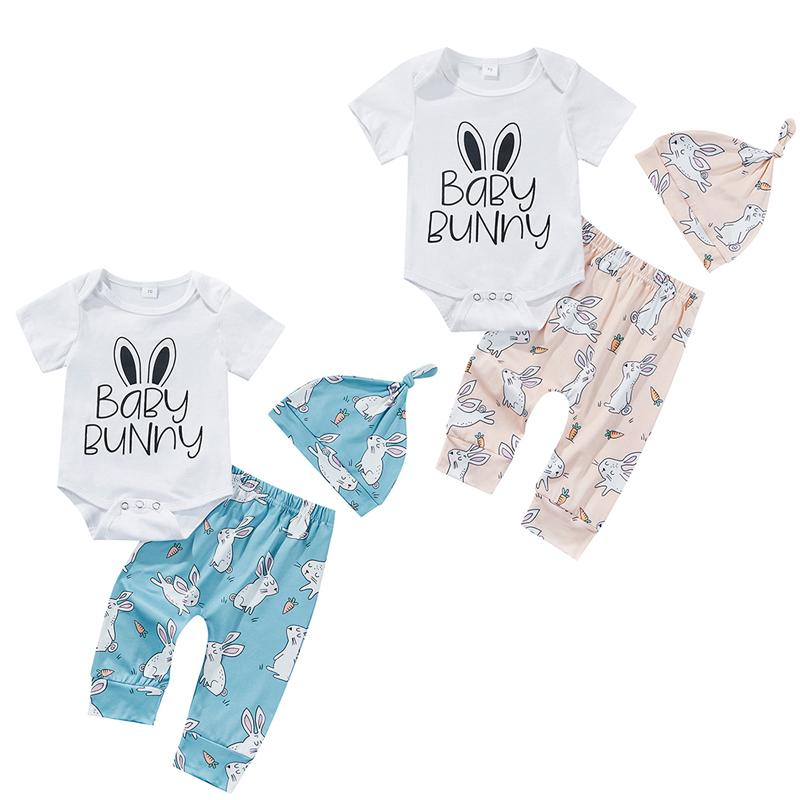 

Clothing Sets 0-24M Easter Days Baby Girls Boys Clothes 3pcs Printed Short Sleeve Romper Tops Pants HatsClothing ClothingClothing, Blue