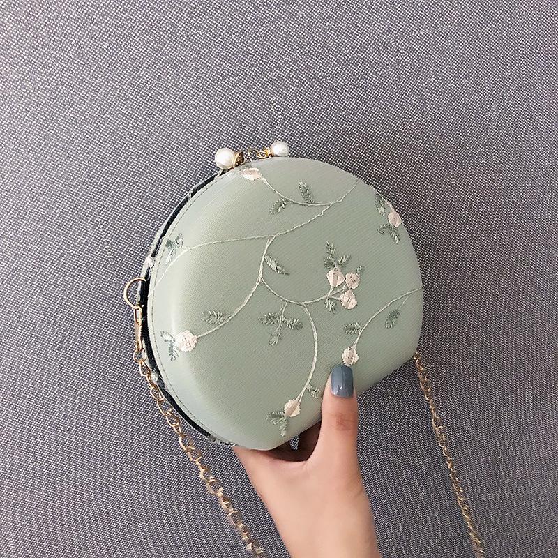 

Evening Bags Women Messenger Flowers Applique Hasp Solid Color Handbag Fashion Peach Heart-shaped Lace Crossbody Shoulder Bag Clutch, 1pc pink