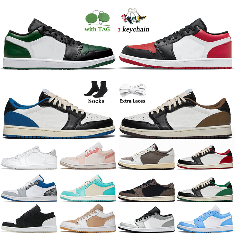 

Lows 1s Basketball Shoes Jumpman 1 Low Sneakers Green Toe Bred Fragment Dark Mocha Cactus Jack Tropical Teal Sandy Beige Neutral Grey UNC OG, C43 mystic green 36-46