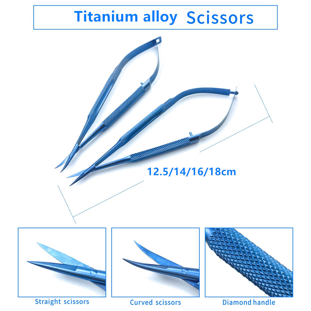 

Titanium 12.5cm-18cm Dental scissors Micro Cornea scissors Surgery tool Ophthalmic Instrument