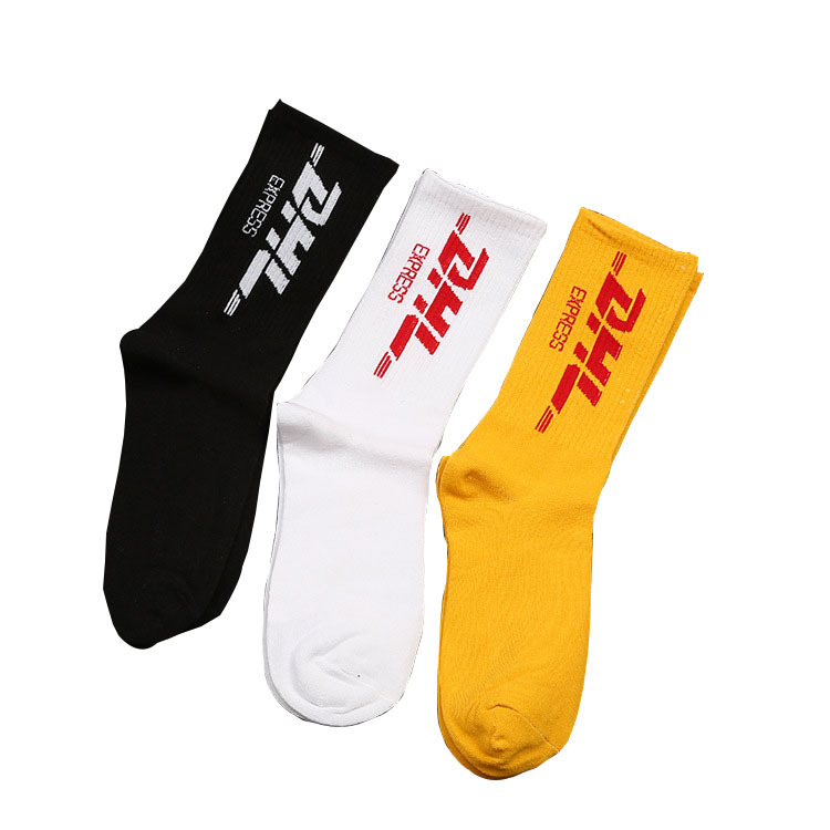 

DHL Yellow Letter Printed Stockings For Unisex Sports Socks Fashion Hip Hop Skateboard Sock Outdoor Sport Socks Cotton Slippers Lover Stocking On Sale, Vip price
