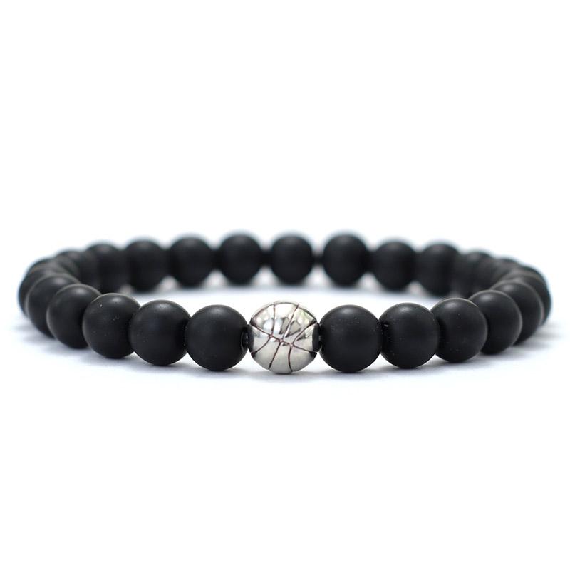 

Charm Bracelets Minimalist Basketball Bracelet Men 8mm Natural Lava Onyx Tiger Eyes Braclet Copper Beaded Braslet Braccialetti Uomo Pulseras