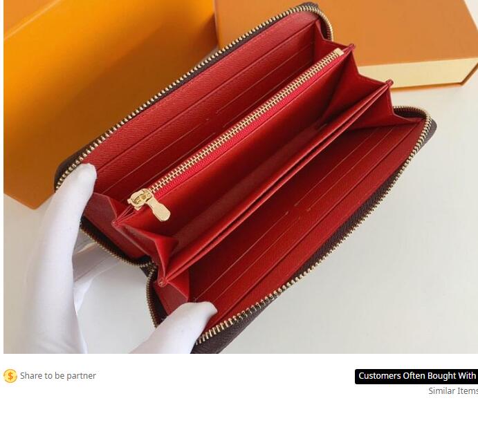 

Original High Quality Luxurys Designers Wallet bag PurseCard Holder Fashion Monogrames Zippy Wallet Classic Zipper Pocket Pallas Bag Purses 886612