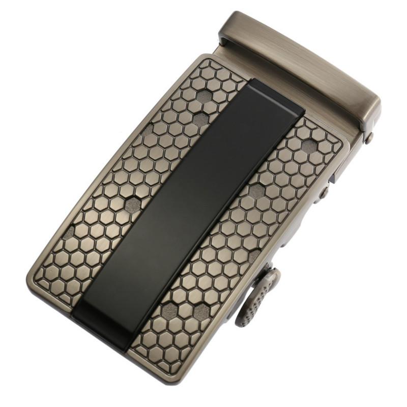 

Belts Fashion Men's Business Alloy Automatic Buckle Unique Men Plaque Belt Buckles For3.5cm Ratchet Apparel Accessories LY125-0352Belts, Black