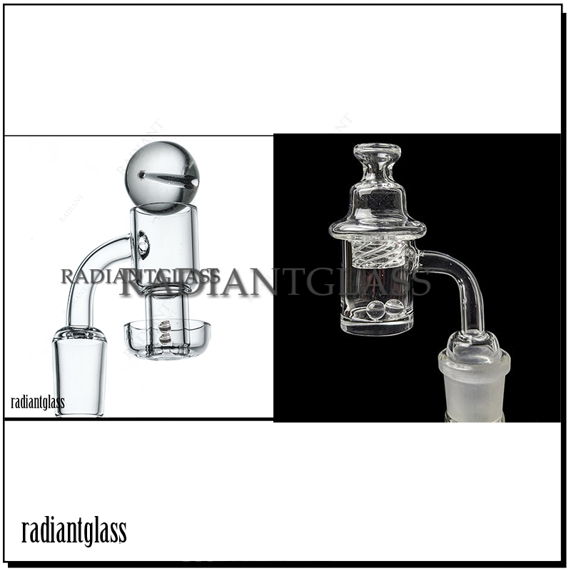 

Two Styles Beveled Edge/Flat Top Terp Slurper Smoking Quartz Banger With Glass Spinning Carb Cap 10mm 14mm 18mm Male Female Nails For Dab Rigs Water Bongs
