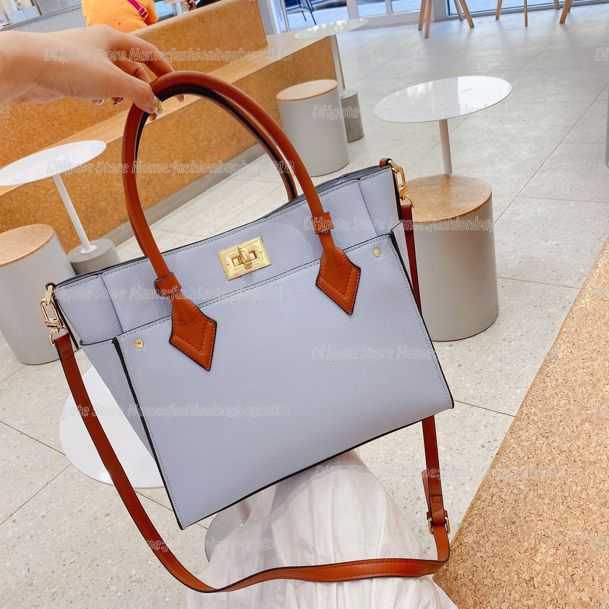 

lvs handbag M53823 ON MY SIDE PM Big Capacity Commuter Bag Monograms Canvas Grained Calfskin Elegant Totes Designers Luxury Handbag 8FTB