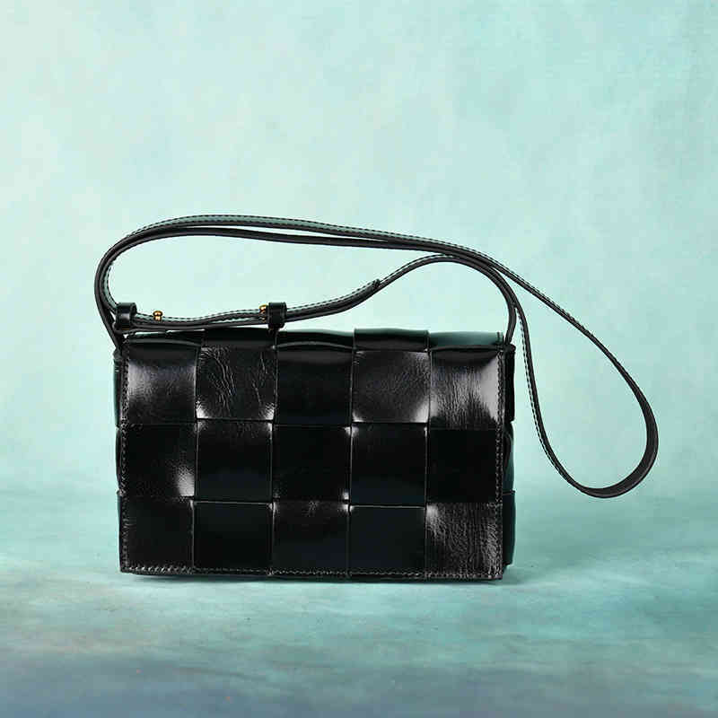 

Bottegav 2022 Venetas Oil Wax Cow Leather Woven Bag One Shoulder Messenger Head Women's, Huang zong