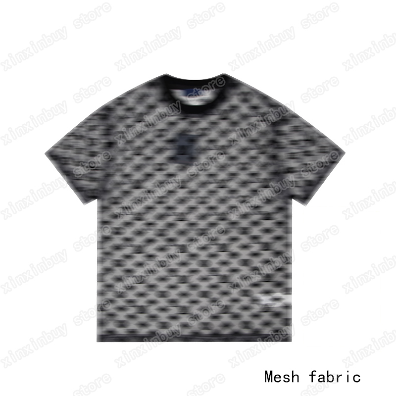 

22ss Men Women Designers t shirts tee Mesh fabric Jacquard letter cotton short sleeve Crew Neck Streetwear black xinxinbuy S-2XL