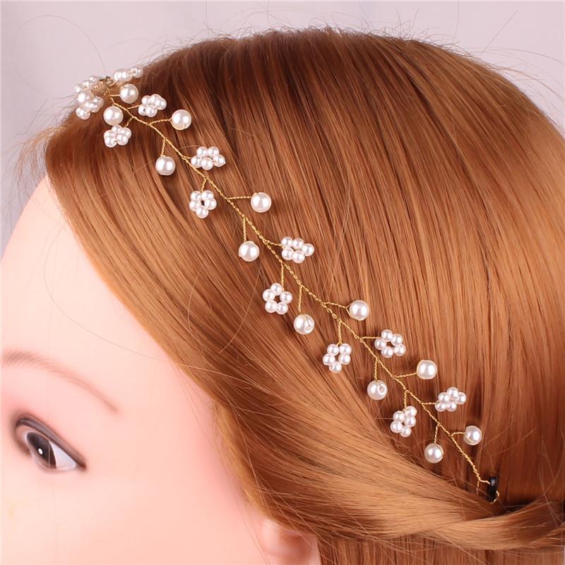 

Headpieces Handmade Pearl Headdress Bridal Hair Accessories Wedding Jewelry