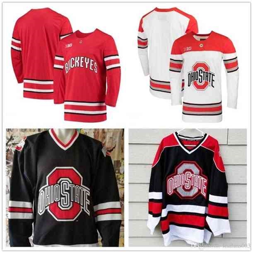 

MThr Custom NCAA Ohio State Buckeyes any name number mens youth ice Hockey jerseys Personalized embroidery College Big Ten Stitched, Black