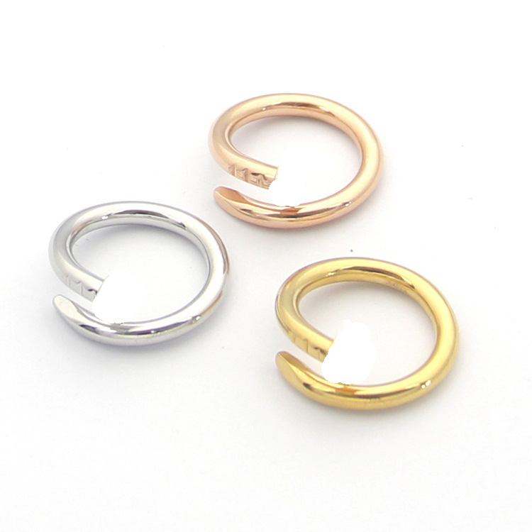 Bagues à ongles de créateurs amant bague en diamant bague de mariage bijoux 316 titane acier hommes bijoux de luxe classiques 18k accessoires de