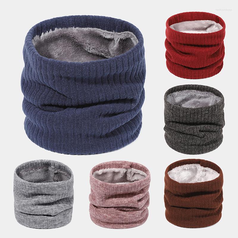 

Scarves Winter Knitted Scarf Men's And Women's Warm Cover Solid Color Neck Wrap Neckwarmer NeckerchiefScarves