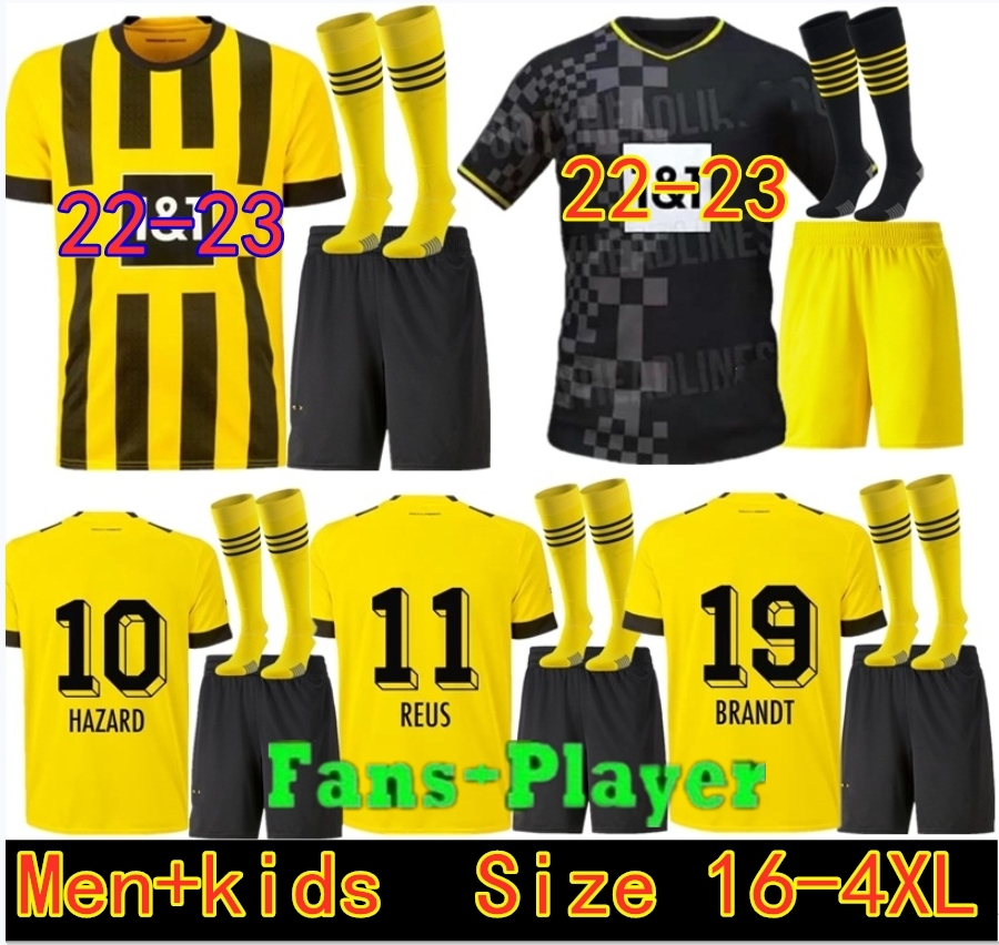 

HAALAND soccer jerseys 22 23 DOrtmund 2022 2023 soccer football shirt REUS NEONGELB BELLINGHAM HUMMELS BRANDT YEYNA men kids kit maillot de foot, 21/22 away