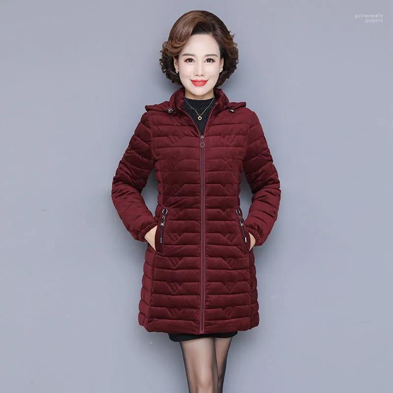 

Women's Down & Parkas Casual Cotton Padded Jacket 2022 Winter Thick Warm Hooded Coats Solid Mid Length Female Outwear Guin22, Black