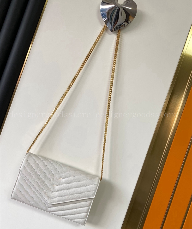 

Genuine leather caviar bags Designer clutch Envelope handbags woc wallet chain purse fashion lady shoulder bag women vintage card holder purse superior suppliers, White gold