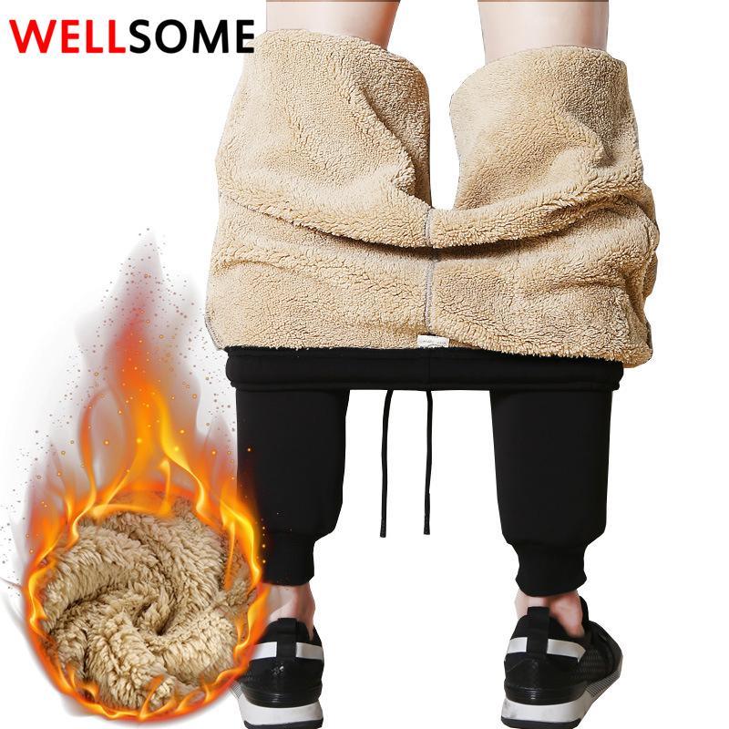 

Men's Pants WELLSOME Lamb Wool Men Cashmere Sweatpants Sportswear Sports Male Winter Trousers Oversize 2022 8XL, Black