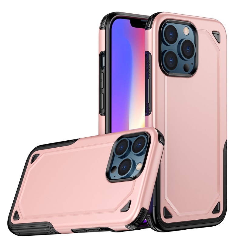 

2 in 1 Hybrid Armor Cases Rugged Shockproof Case Cover For iPhone 13 12 Mini 11 Pro Xr Xs Max 8 7 6S Plus Samsung Note 20 S21 S20 Ultra Plus, Rose gold