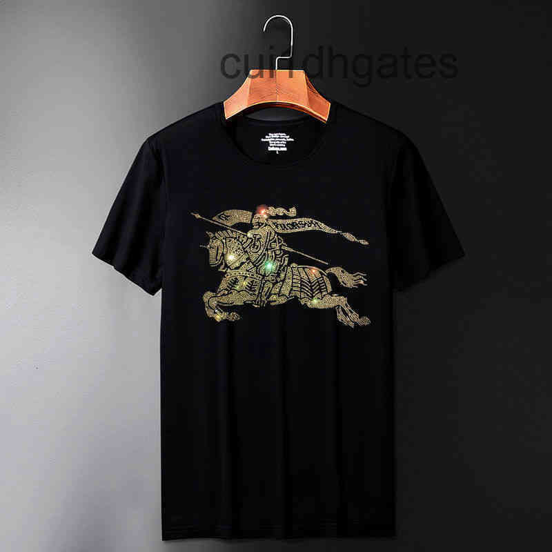

Brand 2022 Designer B BR T shirt European station summer fashion brand better drill short sleeve men's large T-shirt social spirit guy, White 8835