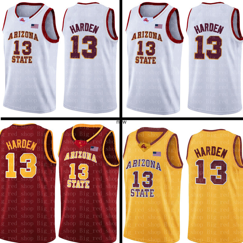 

James 13 Harden Jersey NCAA University College Mens White Red Yellow Cheap wholesale Basketball Jerseys Embroidery Logos, Ucla