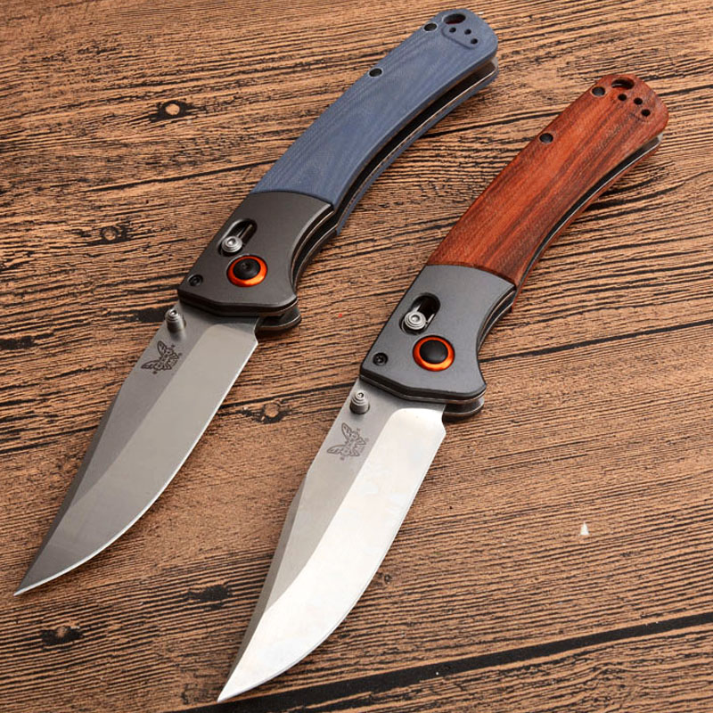 

Benchmade BM 15080-2 S30V Folding Knife Crooked River Clip Point Blade Dymondwood Handles with Aluminum BM10580 940 943 Knives
