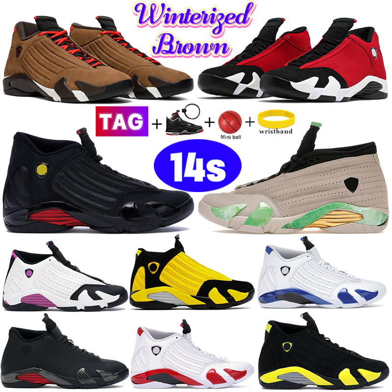 

High 14 14s Basketball Shoes Winterized Brown Gym Red Toro Last Shot men women Sneakers Low Aleali May Fortune Hyper Royal Candy Cane Black Fuchsia mens Trainers, No 16- shoe box