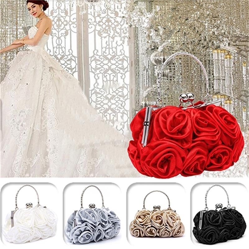 

Fashion Womens bag Rose Flower solid color handbag Casual Evening Party Wedding Handbags Luxury Women Clutch Bag 220602, A5