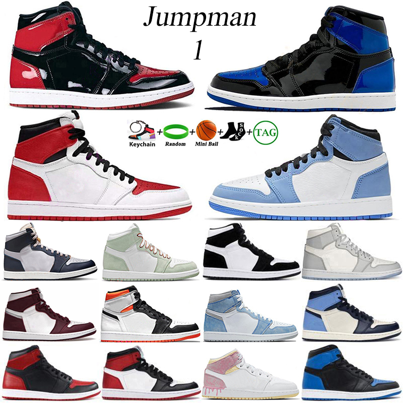 

2022 Jumpman 1 High OG 1s Mens Basketball Shoes Bred Patent Royal Heritage Bordeaux Seafoam University Blue Hyper Royal Obsidian Twist Men Women Sneakers Trainers, 49