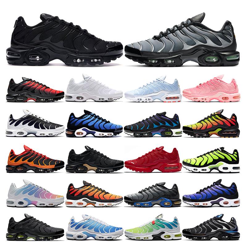 

2022 tn plus Mens Running Shoes Triple Black White Since 1972 Orange Gradients Lemon Lime Red Royal Blue Metallic Gold Fresh men women trainers sports sneakers