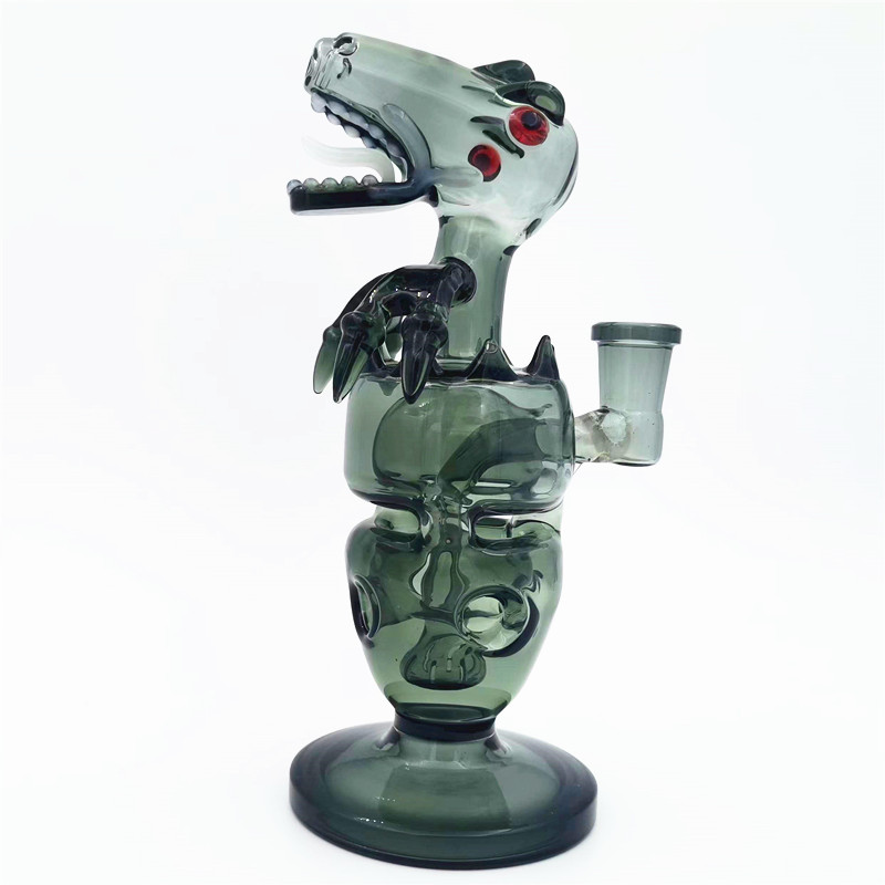 

Glass Dino Water Bong Cute Dab Rig Fabegg Hookah 14.4mm Female Joint Bubbler Recycler Pipe Craftbong