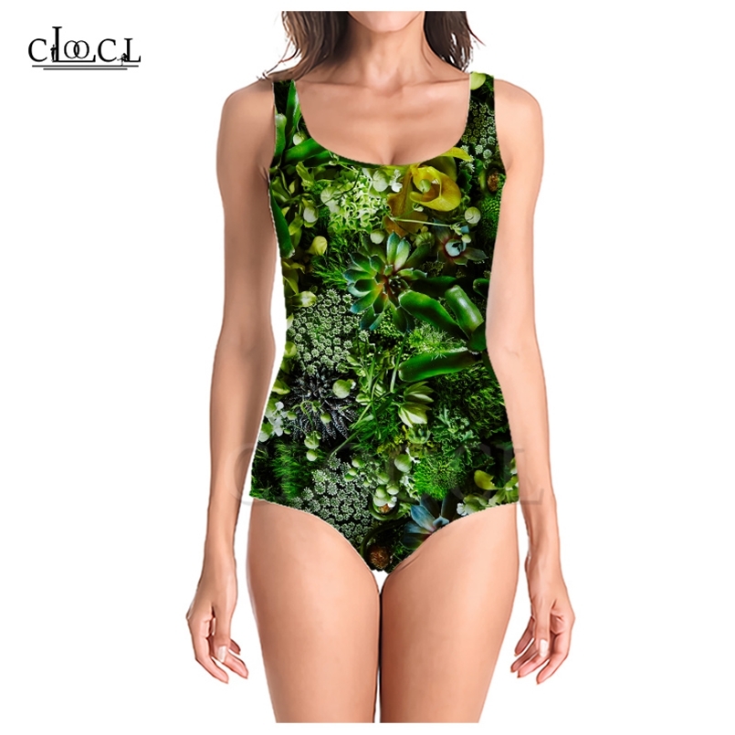 

Fashion Green Leaves 3D Print Onepiece Swimwear Women Beachwear Swimming Bathing Suit Sleeveless Sexy Beach Swimsuit 220617, One-piece swimsuit 1