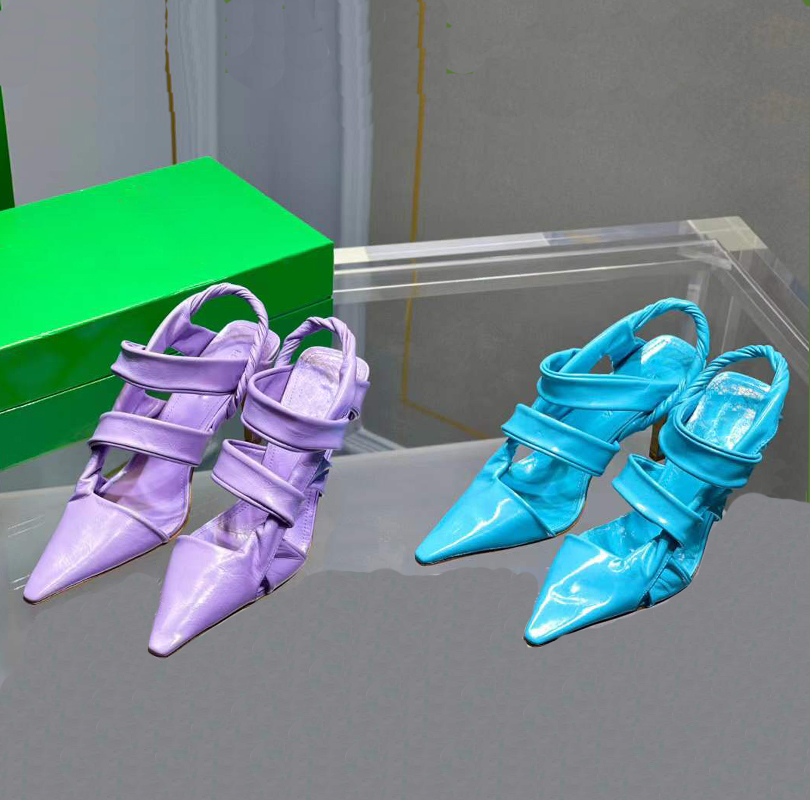 

Luxury Designer cage sandals 90mm high heels Roman shoes leather woven banquet dress shoes purple blue fashion show women's shoe, Gifts cannot be sold separately