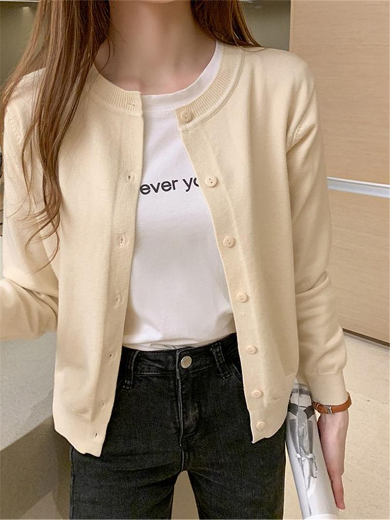 

Women's Knits & Tees Colors Cardigan Women Solid Long Sleeve Arrival Knitwear Stylish Females Vintage Korean Fashion Top Style Casual DailyW, Green