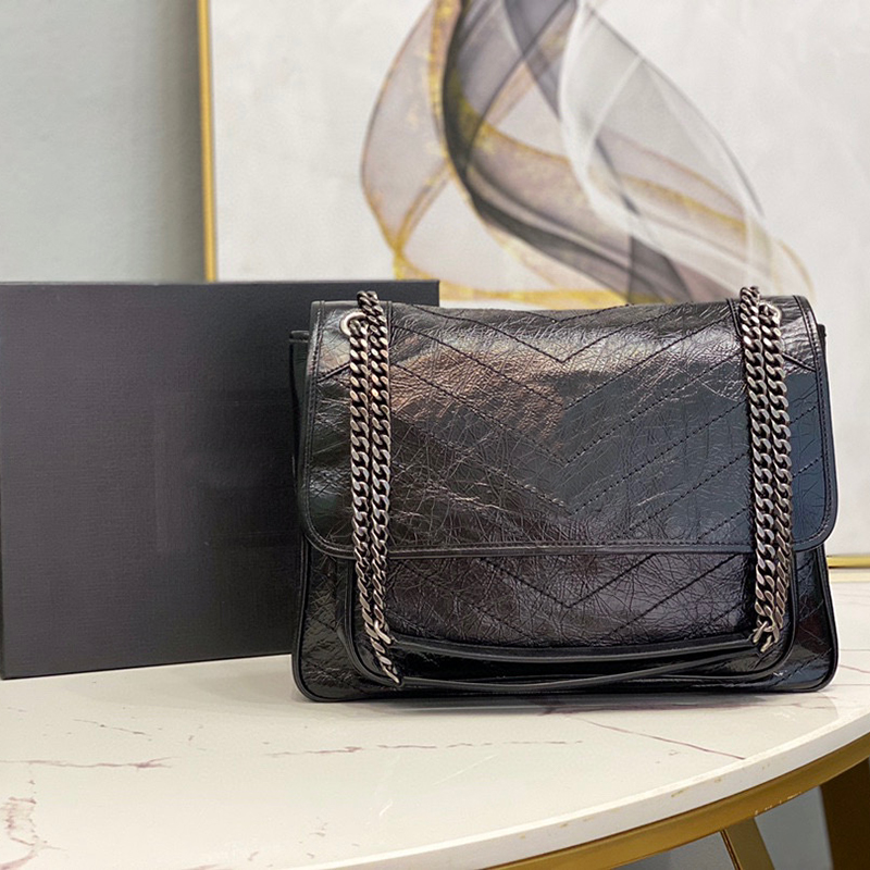 

Shoulder Crossbody Fashion Luxury Designer bags New style High quality Leather Bags Handbags Cowhide Envelope Woman Lady handbag Chains Thread Plain Niki Luxuries, Green