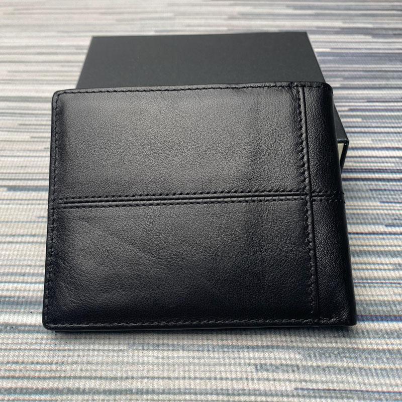 

Wallets Top Luxury Leather Men's Short Wallet Vintage Multi Card Folding Zero WalletWallets, Black