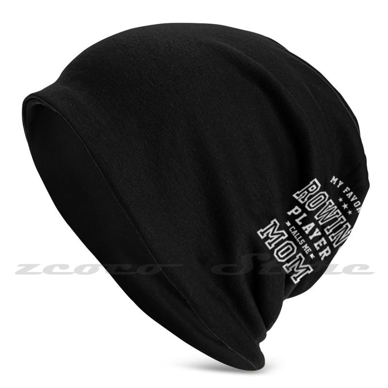 

Berets My Favorite Rowing Player Call Me Mom-Rowing Gift Knit Hat Elastic Soft Personalized Pattern Present Cap, Child black mask