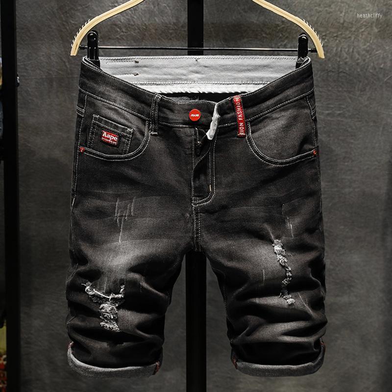 

Men's Jeans Men's Denim Chino Fashion Shorts Washed Boys Skinny Runway Short Homme Destroyed Ripped Plus SizeMen's Heat22, 88 black