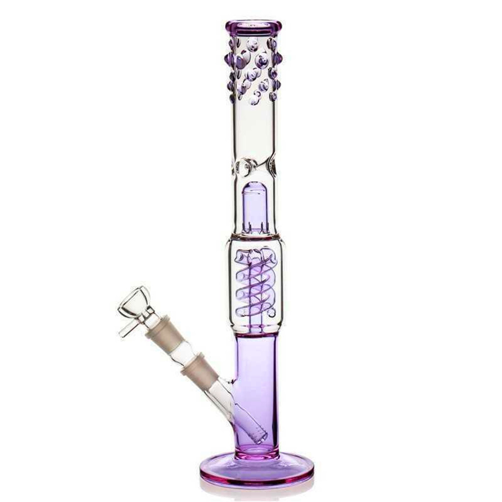 

Hookahs Bongs Exquisite Hand Blown Thick Glass Bong Smoking Water Pipes Percolator Bong Oil Rigs Height 38cm